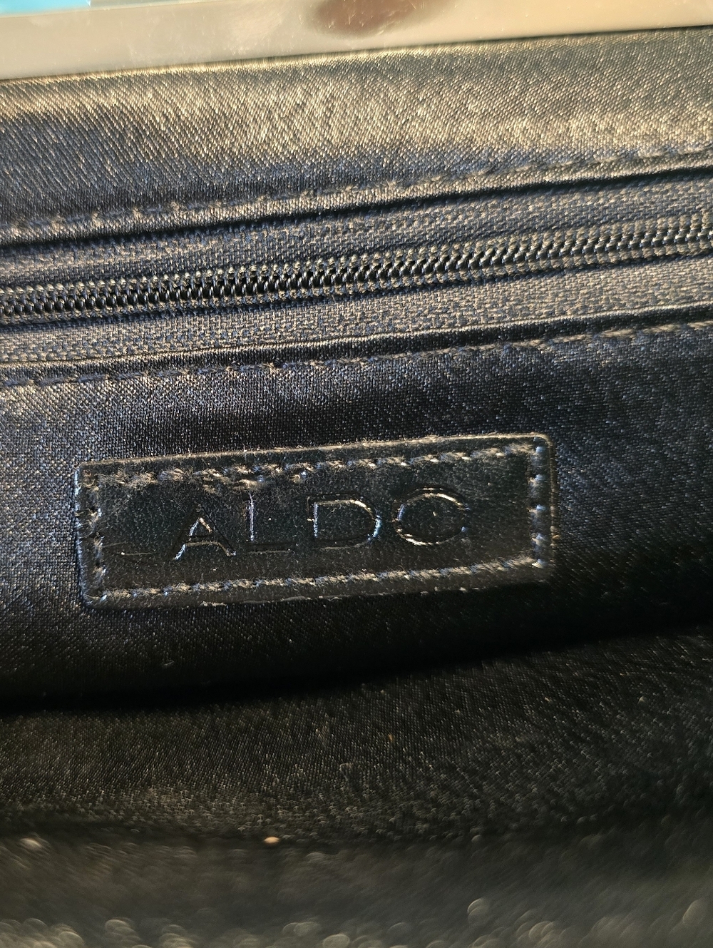 ALDO Black Sequin Clutch with Silver Chain - Picture 4 of 5